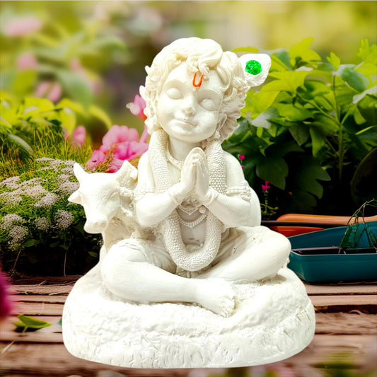 Divine Bal Krishna Idol with Cow